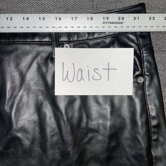 Terra & Sky Faux Leather Pencil Skirt Midi Black High Rise Slim Fit Size 20W - Picture 5 of 9